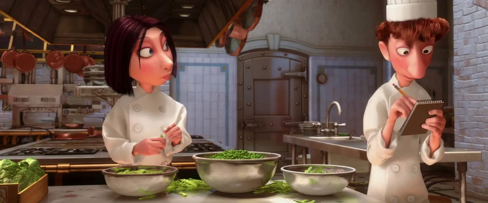 Colette alongside Linguini in Ratatouille