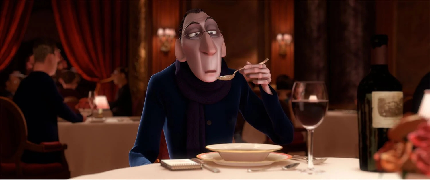 Anton Ego preparing to sample soup